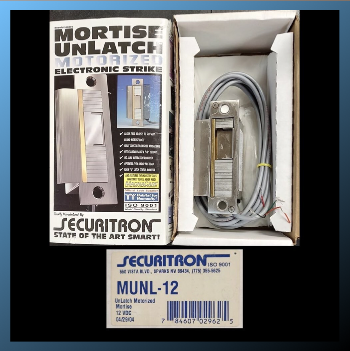 Securitron Unlatch electric release for mortise lock